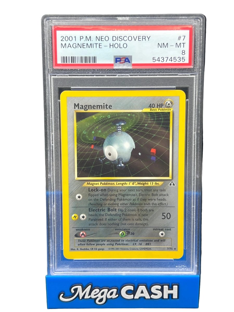 Pokémon - PSA 8 Magnemite Holo 7/75 Neo Discovery - Mega Cash Sydney