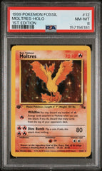 Pokémon - PSA 8 Moltres Holo 12/62 1ST Edition Fossil - Mega Cash Sydney