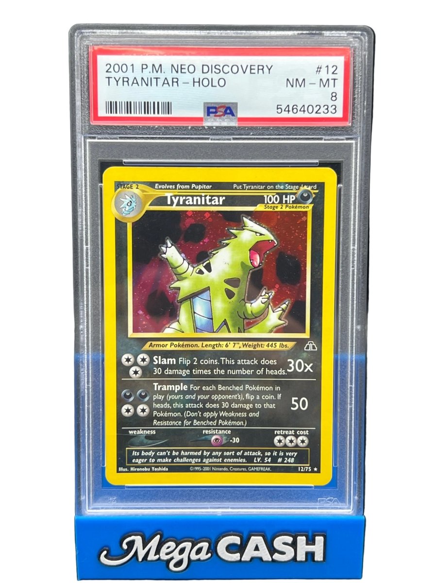 Pokémon - PSA 8 Tyranitar Holo 12/75 Neo Discovery - Mega Cash Sydney