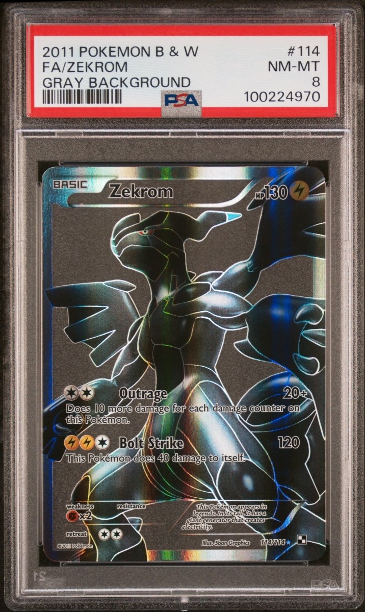 Pokémon - PSA 8 Zekrom 114/114 Black & White Base - Mega Cash Sydney