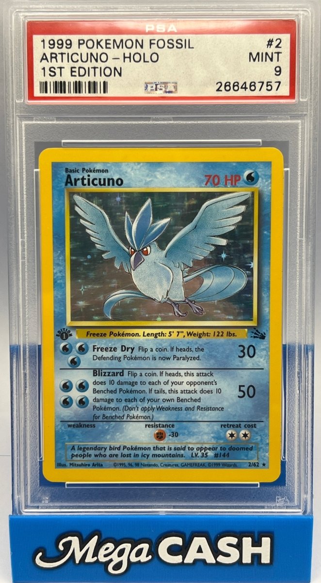 Pokémon - PSA 9 1ST Edition Articuno 2/62 Holo Fossil - Mega Cash Sydney