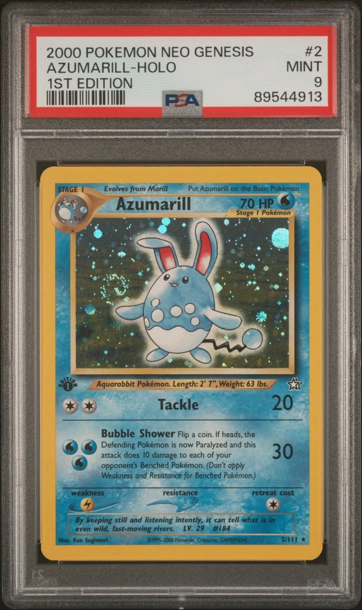 Pokémon - PSA 9 - 1ST Edition Azumarill Holo - 2/111 Neo Genesis - Mega Cash Sydney