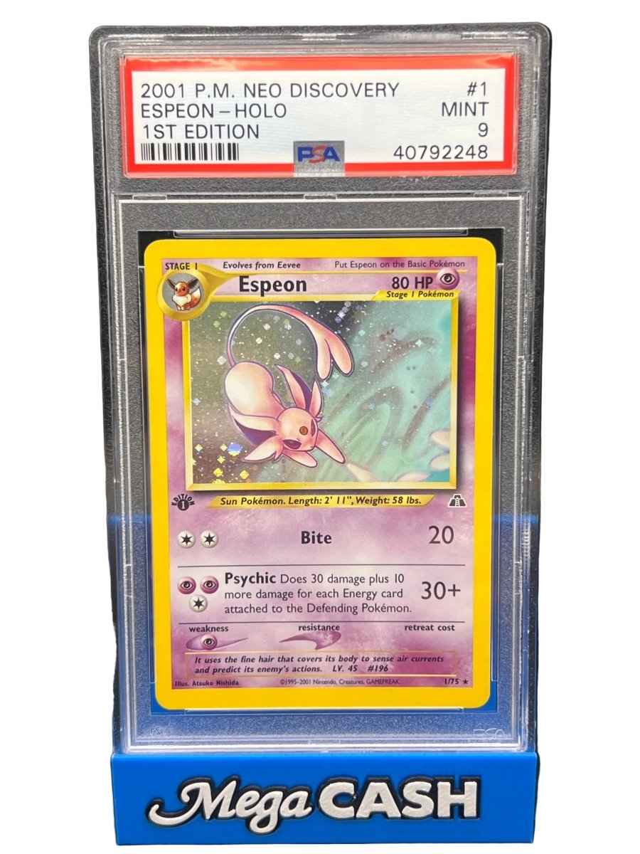 Pokémon - PSA 9 1ST Edition Espeon Holo 1/75 Neo Discovery - Mega Cash Sydney