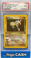 Pokémon - PSA 9 1ST Edition Hitmonlee 7/62 Fossil Holo - Mega Cash Sydney