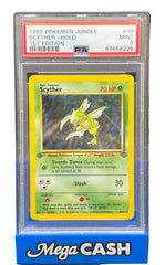 Pokémon - PSA 9 1ST Edition Scyther 10/64 Holo Jungle - Mega Cash Sydney