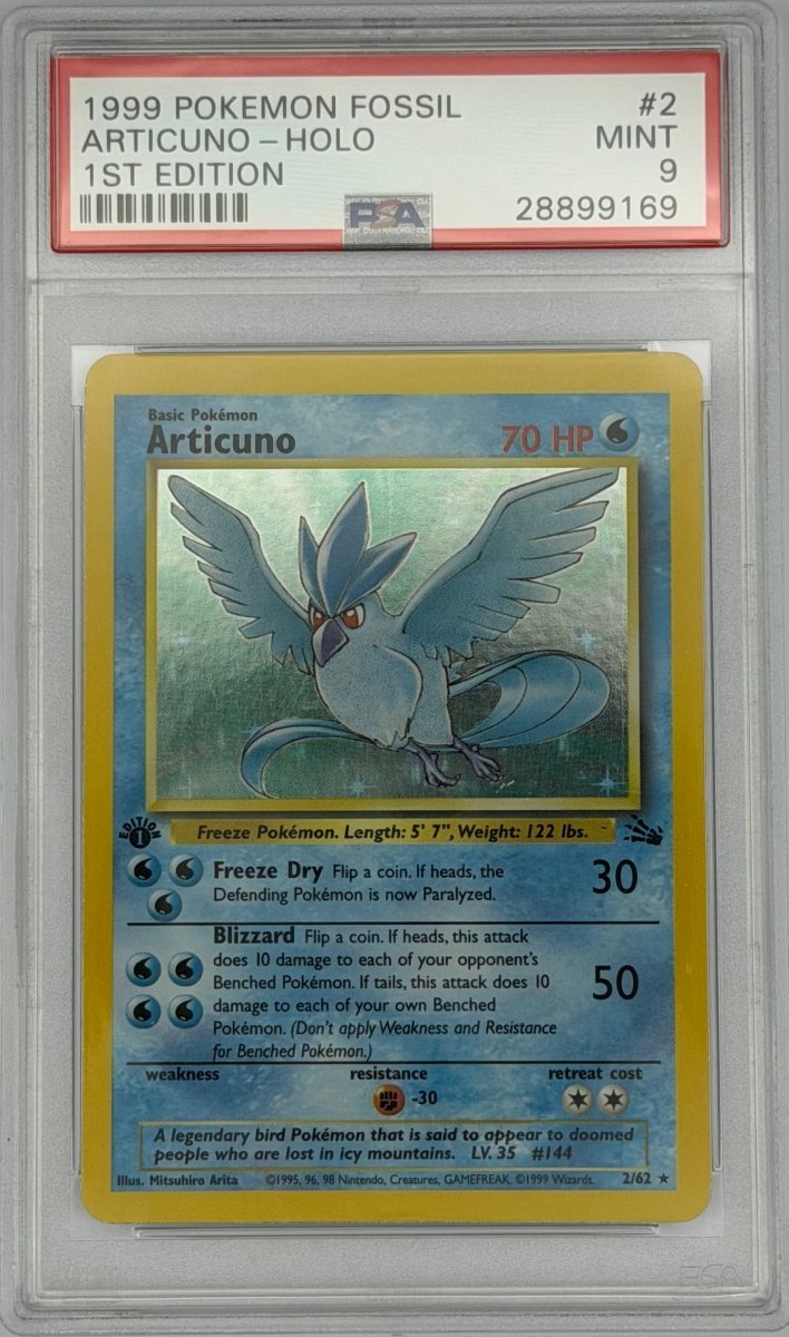 Pokemon PSA 9 Articuno Holo 1st Edition 2/62 Fossil - Mega Cash Sydney