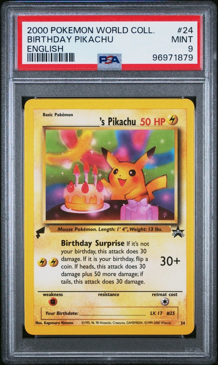 Pokémon - PSA 9 - Birthday Pikachu Pokemon World Collection - Mega Cash Sydney