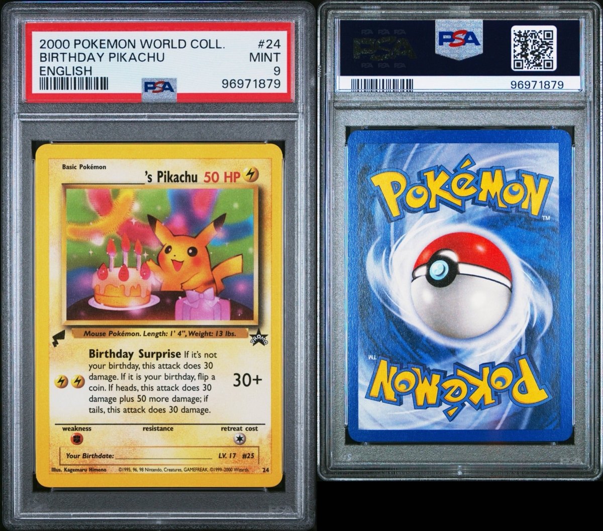 Pokémon - PSA 9 - Birthday Pikachu Pokemon World Collection - Mega Cash Sydney