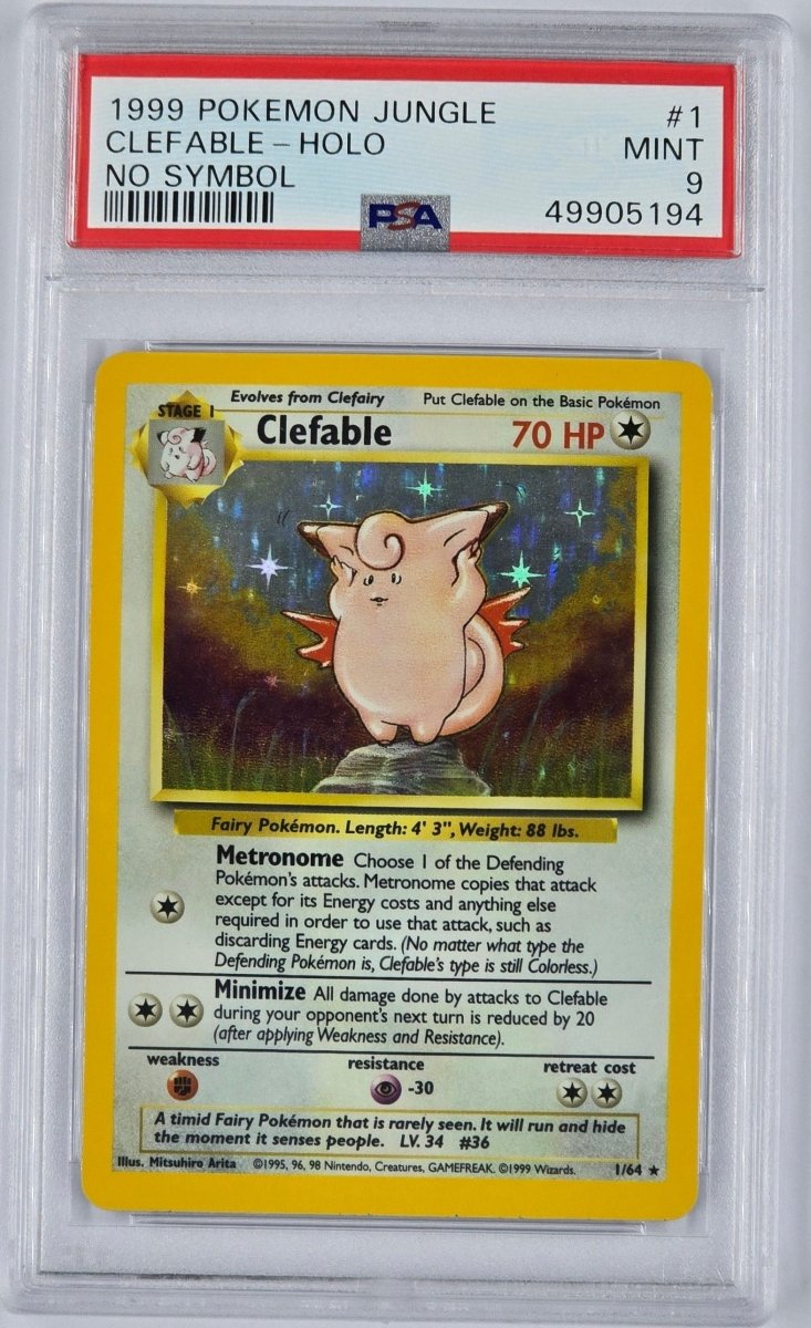 Pokemon - PSA 9 Clefable 1/64 Jungle No Symbol Error - Mega Cash Sydney