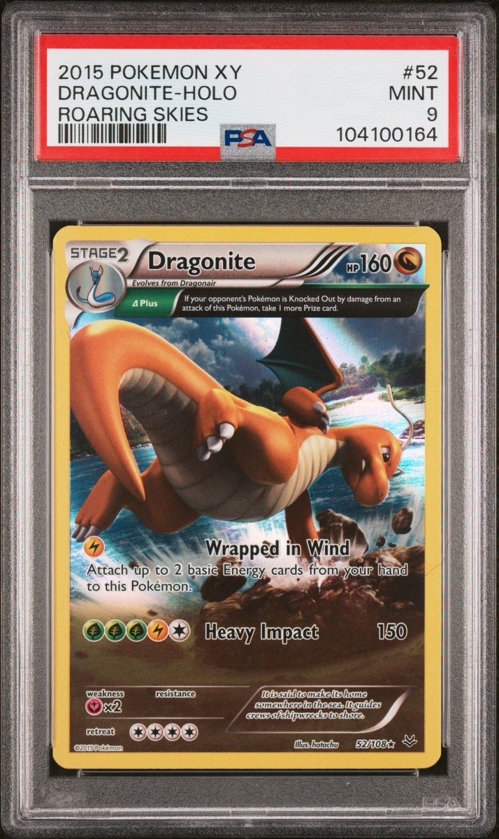 Pokemon - PSA 9 Dragonite Holo 52/108 Roaring Skies - Mega Cash Sydney