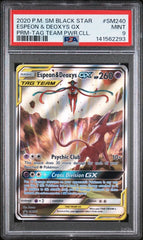 Pokémon - PSA 9 Espeon & Deoxys GX SM240 - Mega Cash Sydney