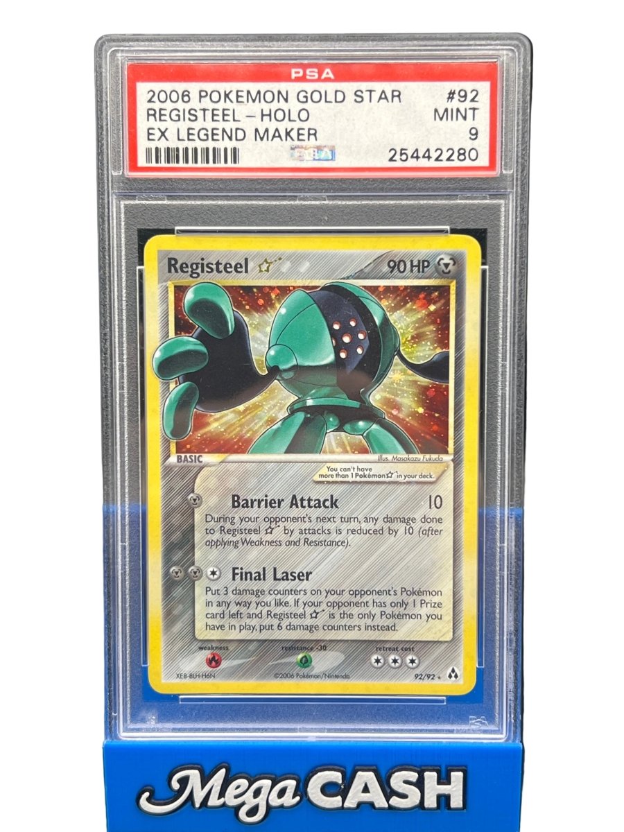Pokémon - PSA 9 Gold Star Registeel 92/92 Ex Legend Maker - Mega Cash Sydney
