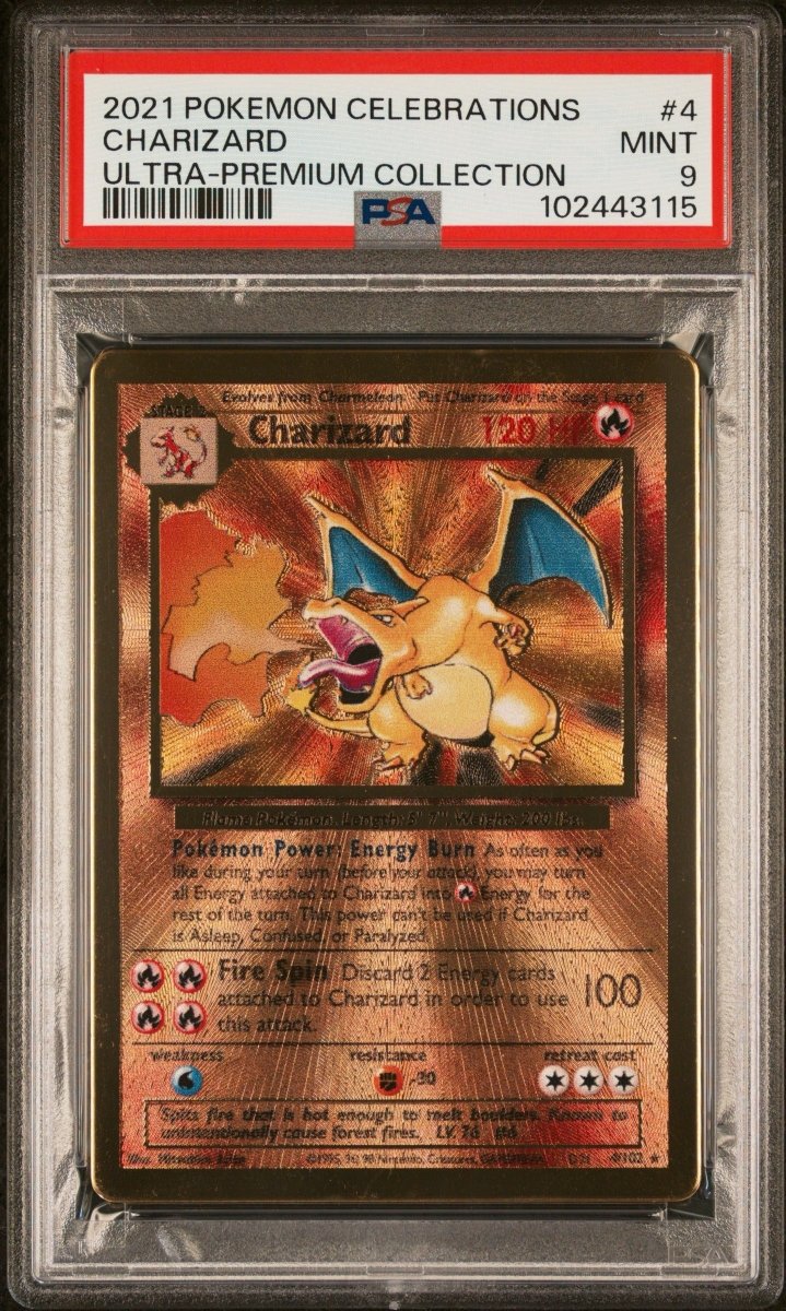 Pokémon - PSA 9 Metal Charizard 4/102 Celebrations UPC Promo - Mega Cash Sydney