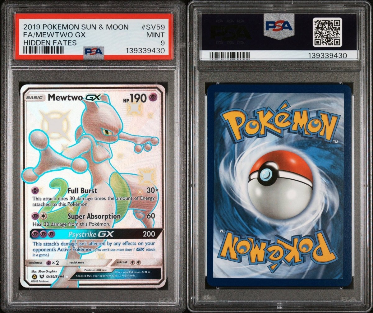 Pokémon - PSA 9 - Mewtwo GX - SV59/SV94 - Hidden Fates - Mega Cash Sydney