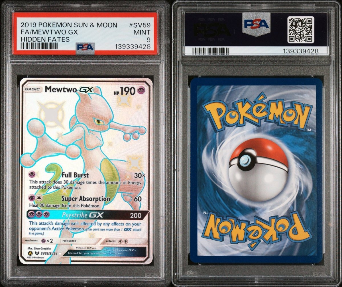 Pokémon - PSA 9 - Mewtwo GX - SV59/SV94 - Hidden Fates - Mega Cash Sydney