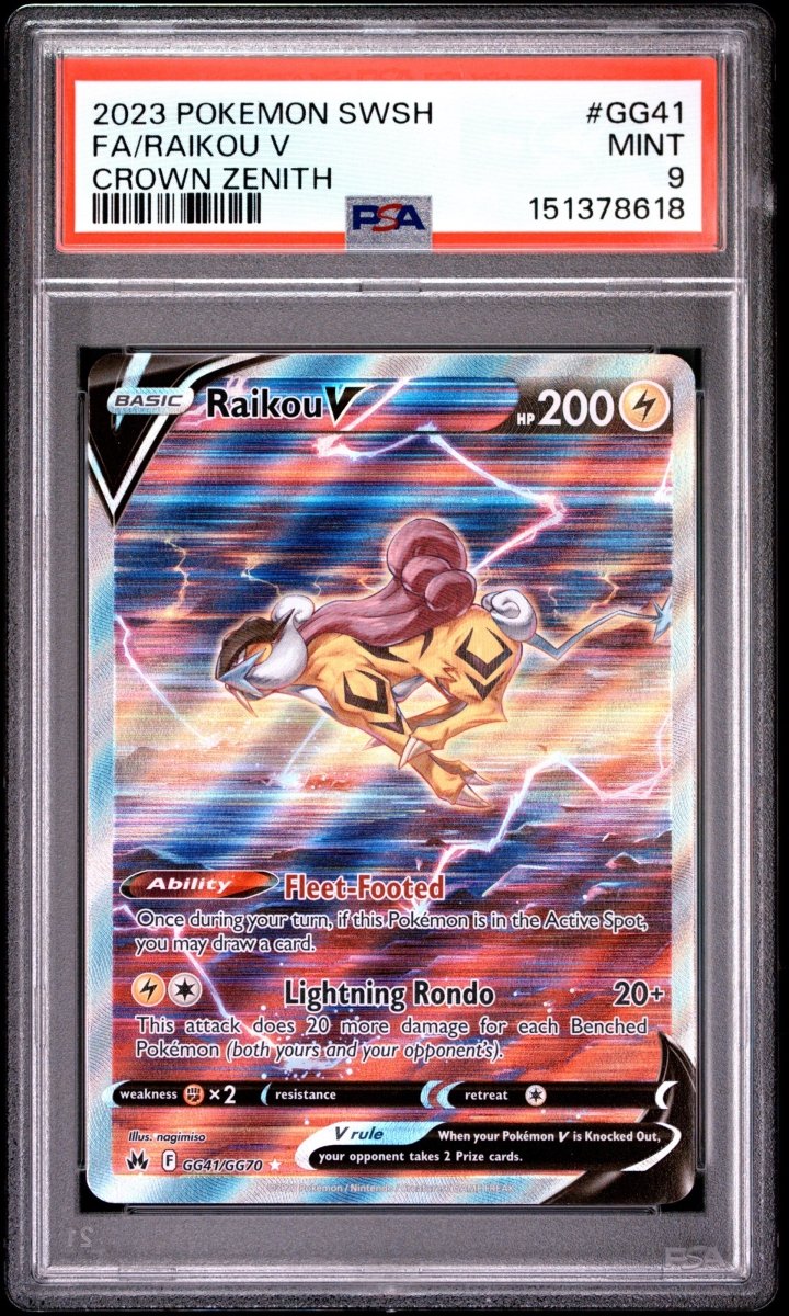 Pokémon - PSA 9 Raikou V GG41/GG70 Crown Zenith - Mega Cash Sydney