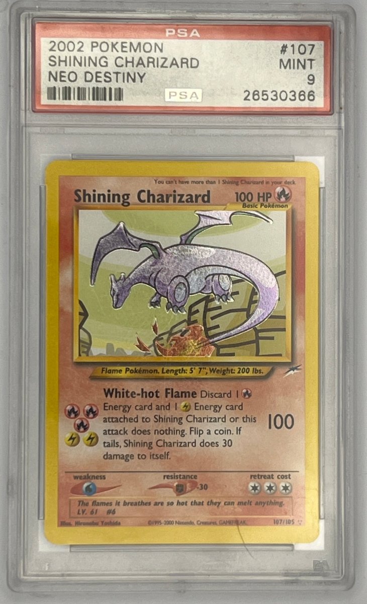 Pokemon - PSA 9 Shining Charizard Neo Destiny - Mega Cash Sydney