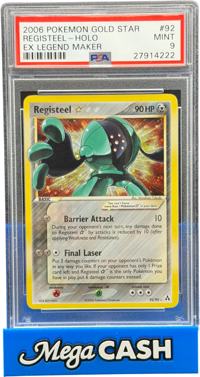 Pokémon - Registeel Holo GOLD STAR 92/92 PSA 9 - Legend Maker - Mega Cash Sydney