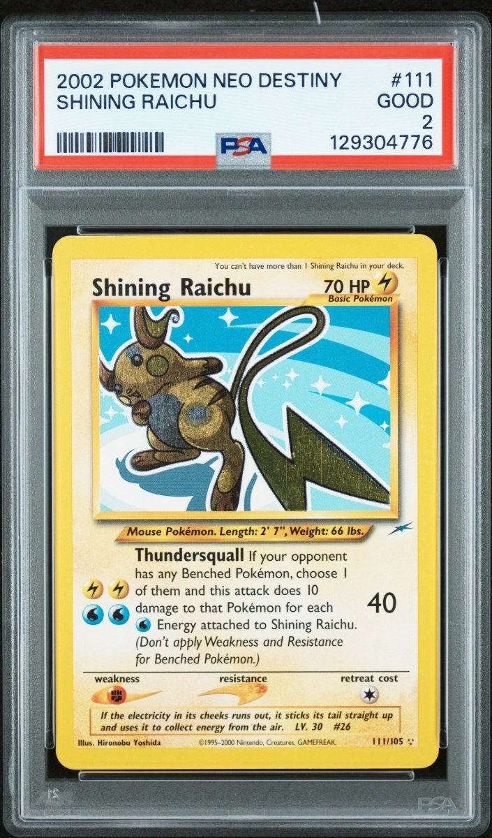 Pokémon - Shining Raichu 111/105 PSA 2 - Mega Cash Sydney