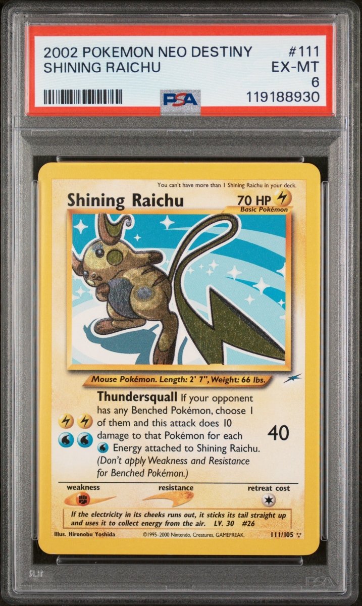 Pokémon - Shining Raichu 111/105 PSA 6 - Mega Cash Sydney