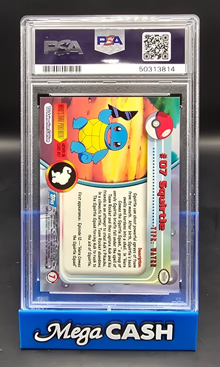 Pokémon - Squirtle - TOPPS - TV Animation Edition 7 - PSA 10 GEM MT - Mega Cash Sydney