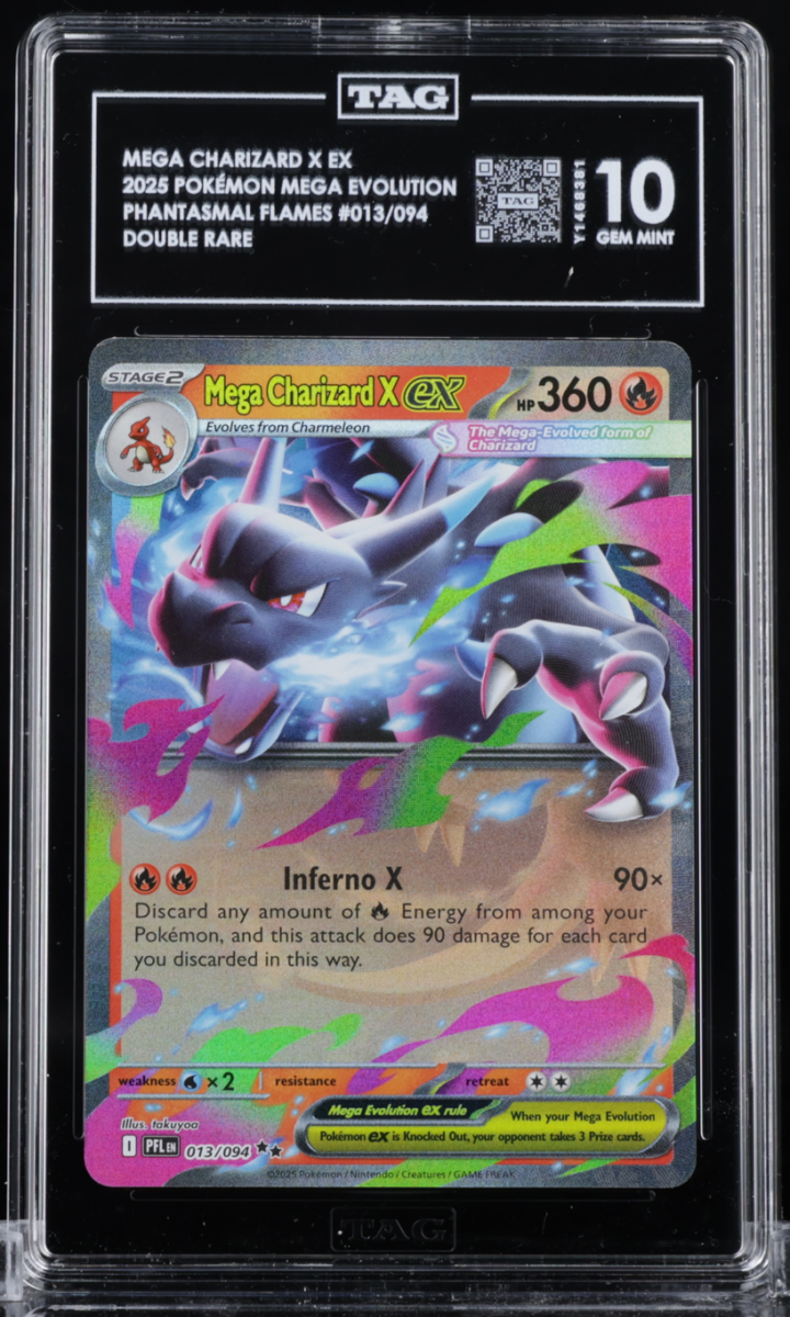 Pokemon - TAG 10 Mega Charizard X Ex 013/094 Phatasmal Flames - Mega Cash Sydney