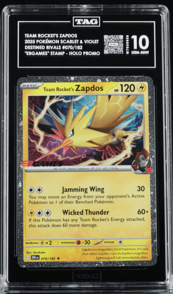 Pokemon - TAG 10 - Team Rocket’s Zapdos EB Games Promo - Mega Cash Sydney