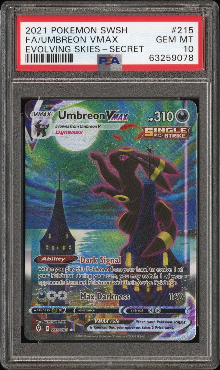 Pokemon-Umbreon VMAX 215/203 PSA 10- Evolving Skies - Mega Cash Sydney
