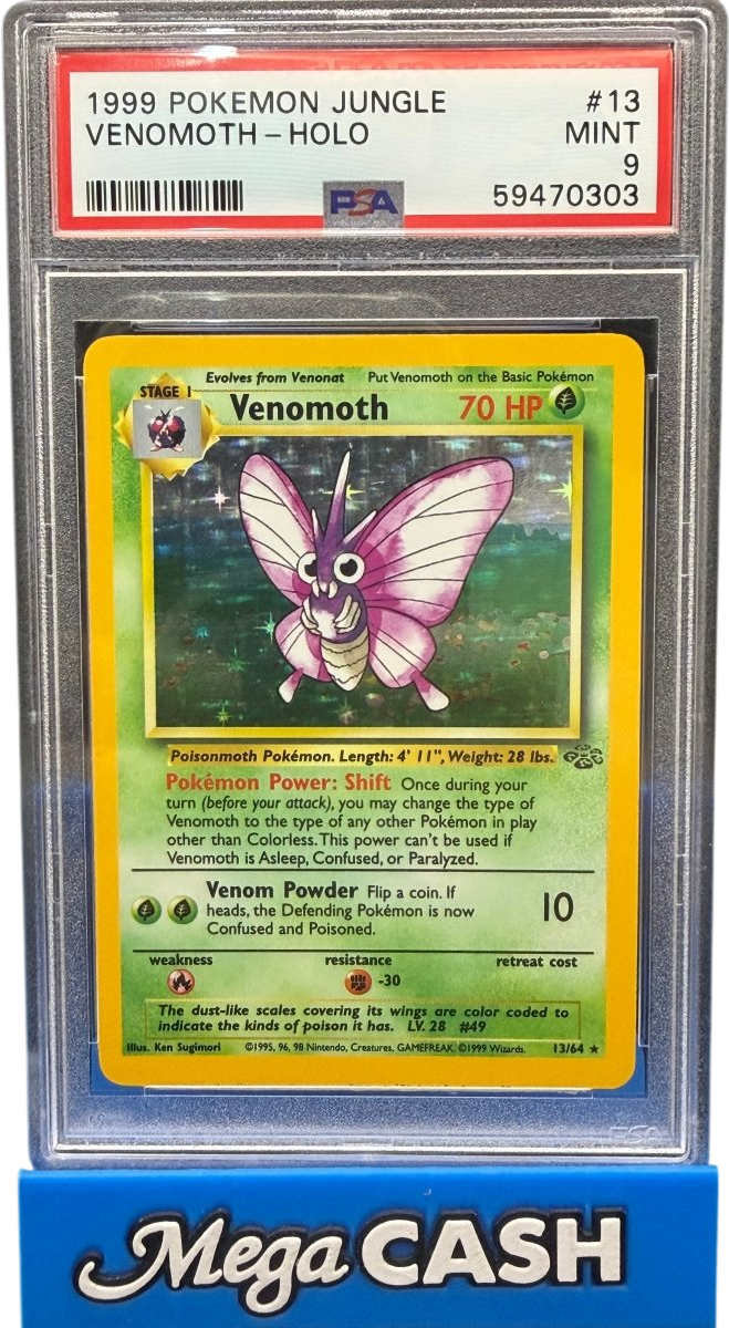 Pokémon - Venomoth 13/64 Holo PSA 9 - Mega Cash Sydney