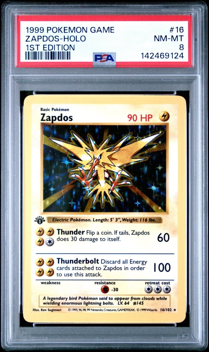 Pokémon - Zapdos 1st edition base set 16/102 PSA 8 - Mega Cash Sydney