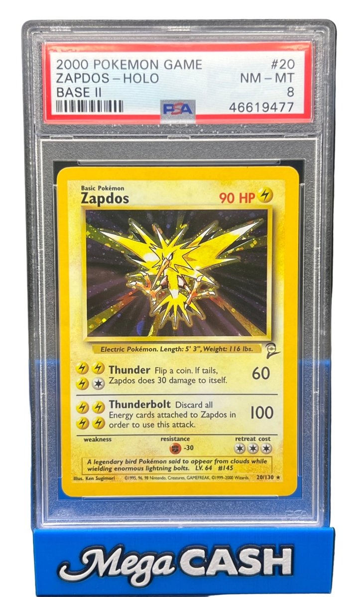Pokemon - Zapdos - 20/130 - PSA 8 - Base Set 2 - Mega Cash Sydney