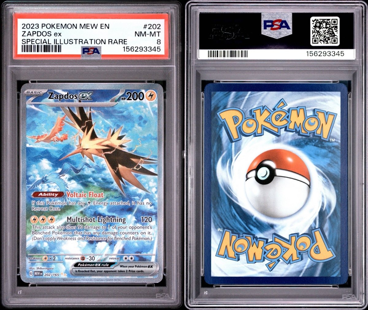 Pokemon - Zapdos EX 202/165 PSA 8 - English 151 - Mega Cash Sydney