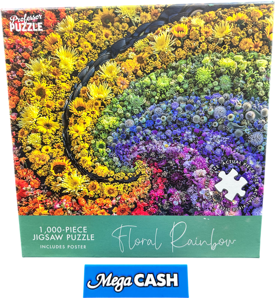 Professor puzzle 1000 piece floral rainbow jigsaw puzzle - Mega Cash Sydney