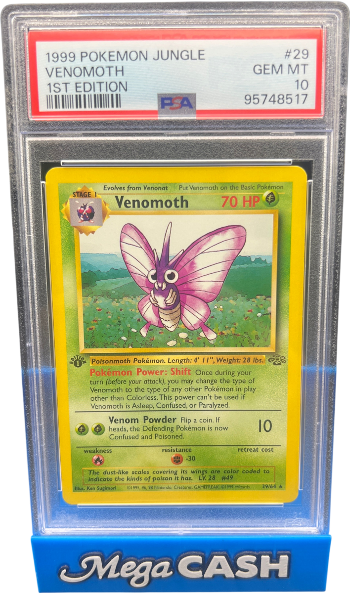 PSA 10 1ST EDITION VENOMOTH NON HOLO 29/64 - Mega Cash Sydney