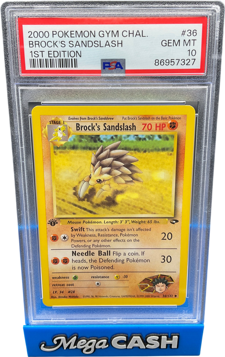 PSA 10 BROCK’S SANDSLASH 1st EDITION 36/132 - Mega Cash Sydney