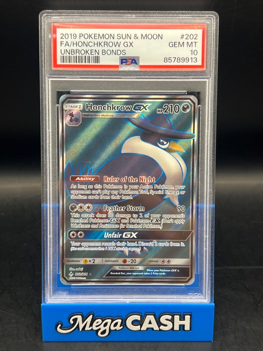 PSA 10 Honchkrow GX 202/214 Unbroken Bonds - Mega Cash Sydney