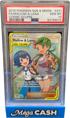 PSA 10 Mallow & Lana FA 231/236 Cosmic Eclipse - Mega Cash Sydney