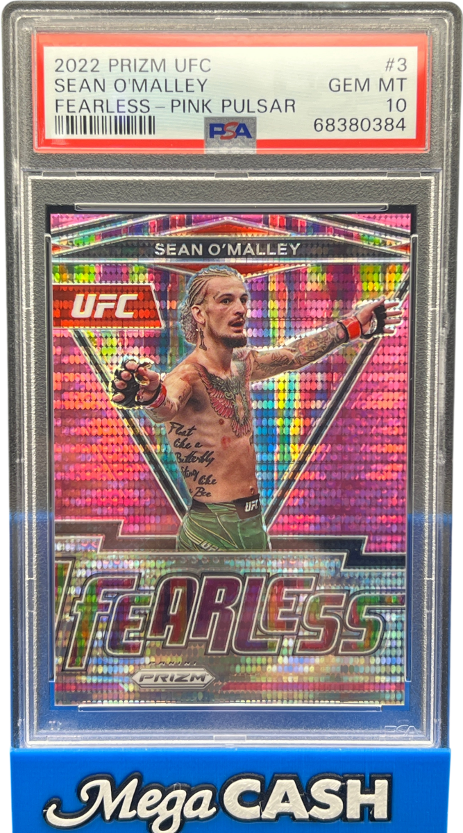 PSA 10 Prizm UFC Sean O’Malley Fearless 32/42 - Pink Pulsar - Mega Cash Sydney