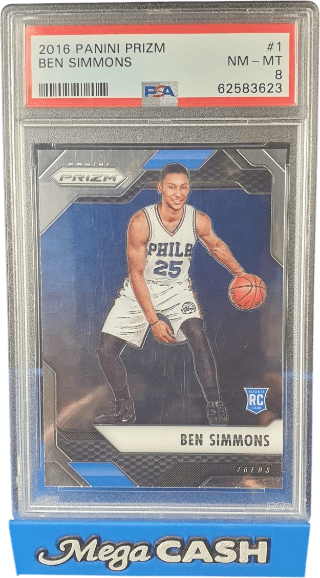 PSA 8 - 2016 Panini Prizm - Ben Simmons - NM - MT - Mega Cash Sydney