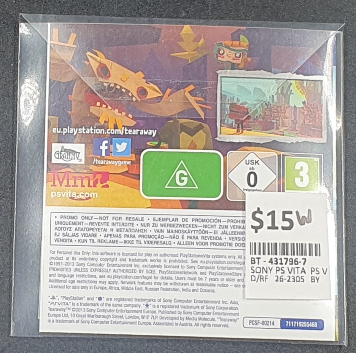 PSVITA - TEARAWAY - PROMO - FULL GAME - Mega Cash Sydney
