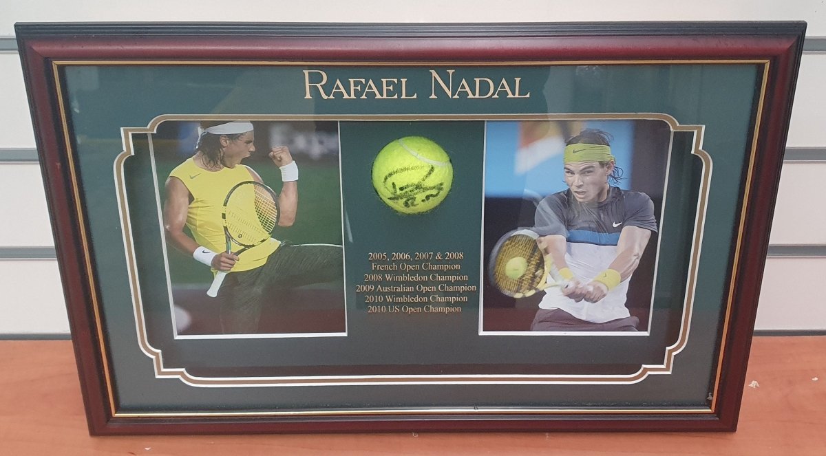 RAFAEL NADAL - ALL STARS MEMROBILIA - SIGNED TENNIS BALL IN FRAME - Mega Cash Sydney
