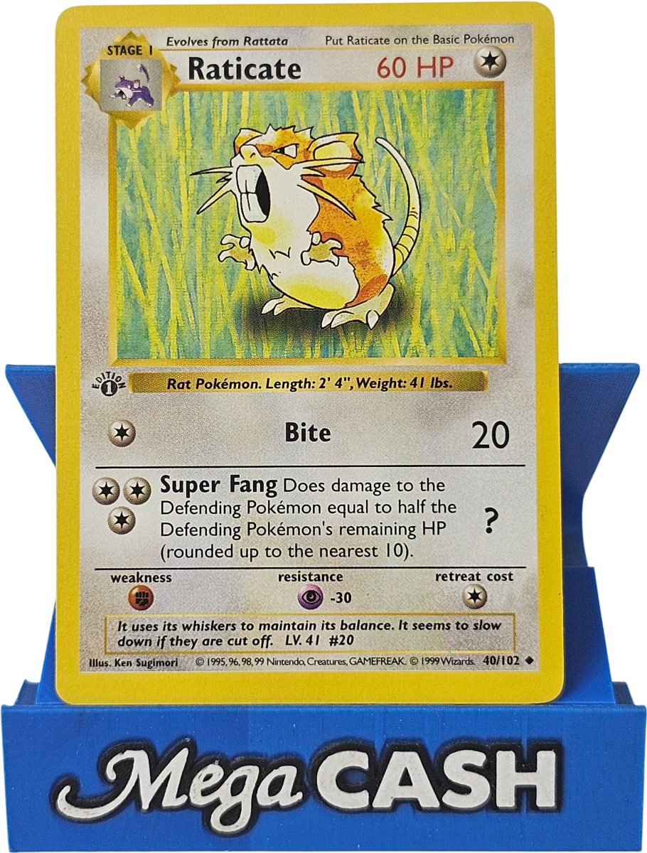 Raticate 40/102 First 1st Edition Shadowless Base Set 1999 NM - Mega Cash Sydney