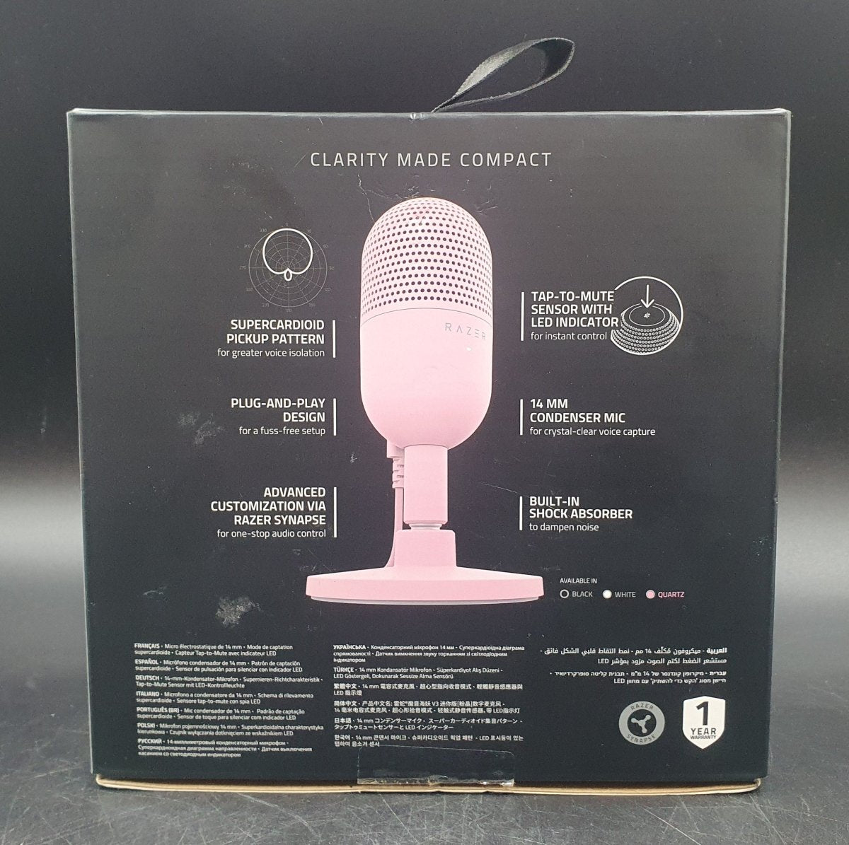 RAZER MICROPHONE SEIREN V3 MINI QUARTZ EDITION - Mega Cash Sydney