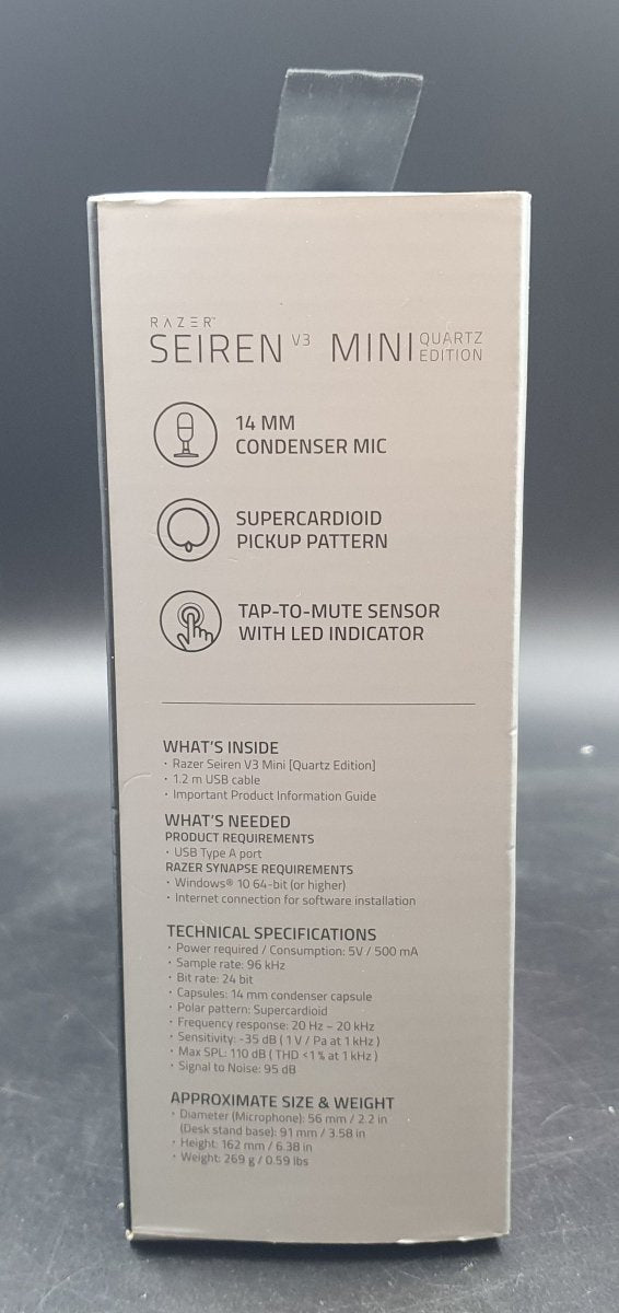 RAZER MICROPHONE SEIREN V3 MINI QUARTZ EDITION - Mega Cash Sydney
