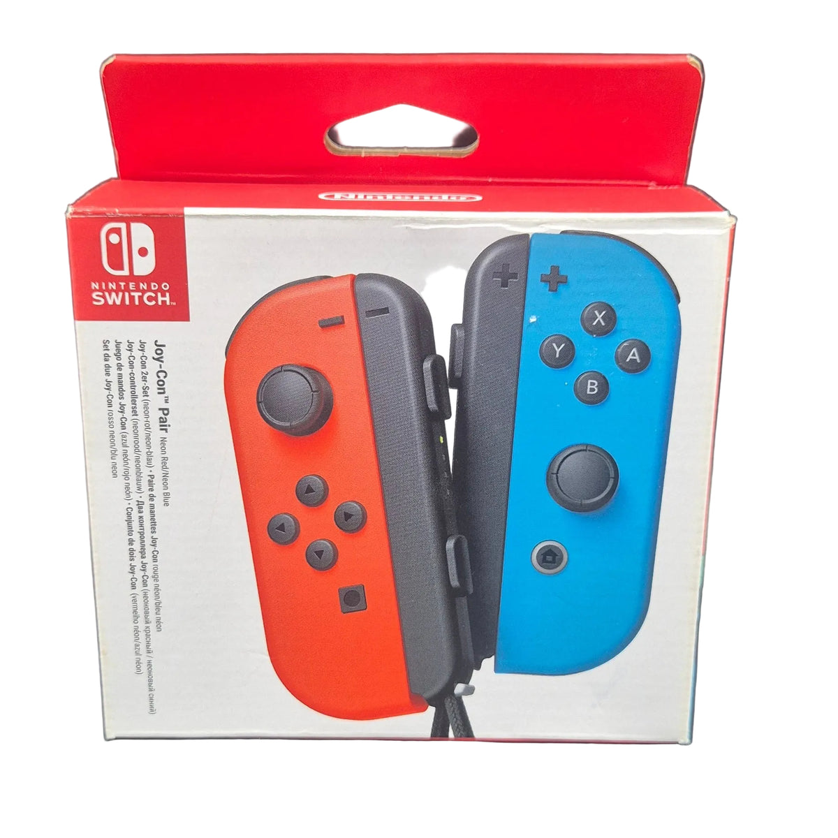 Nintendo Switch Joy-Con Controller Pair in Red & Blue in box