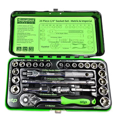 SUPATOOL Premium 26 Piece 1/4" Drive Socket Set