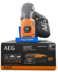 AEG - 18V Brushless Sander (A18SROSBL0) -  With Sanding Pads & With Box