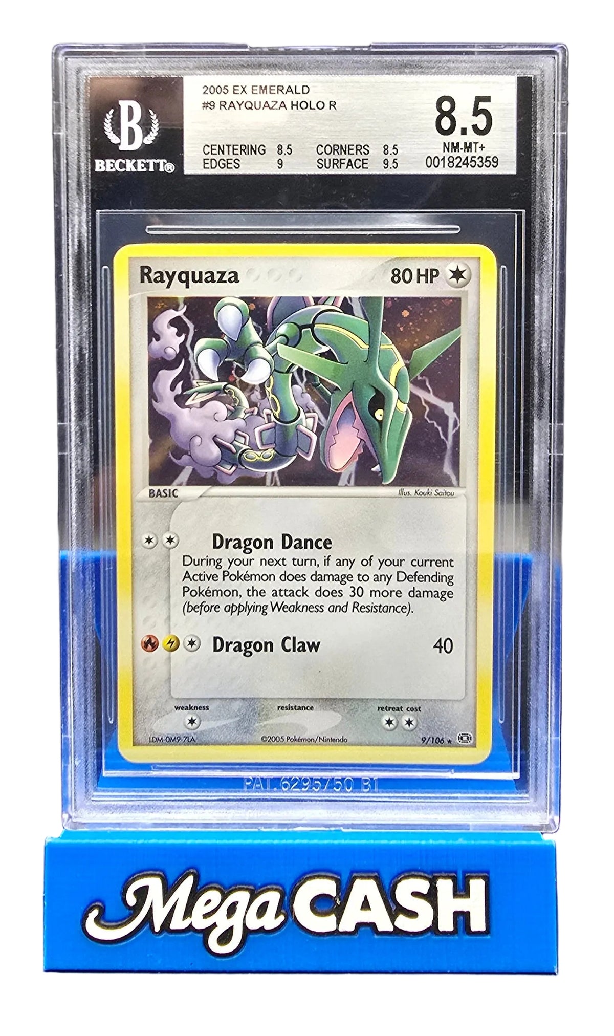 Pokémon - Beckett 8.5 - Rayquaza Holo 9/106 - Ex Emerald