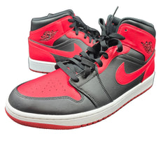 NIKE - Air Jordan 1 Mid - Black/Gym Red-White - Size 12
