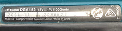 Makita 18V Angle Grinder DGA452 With 5.0Ah Battery